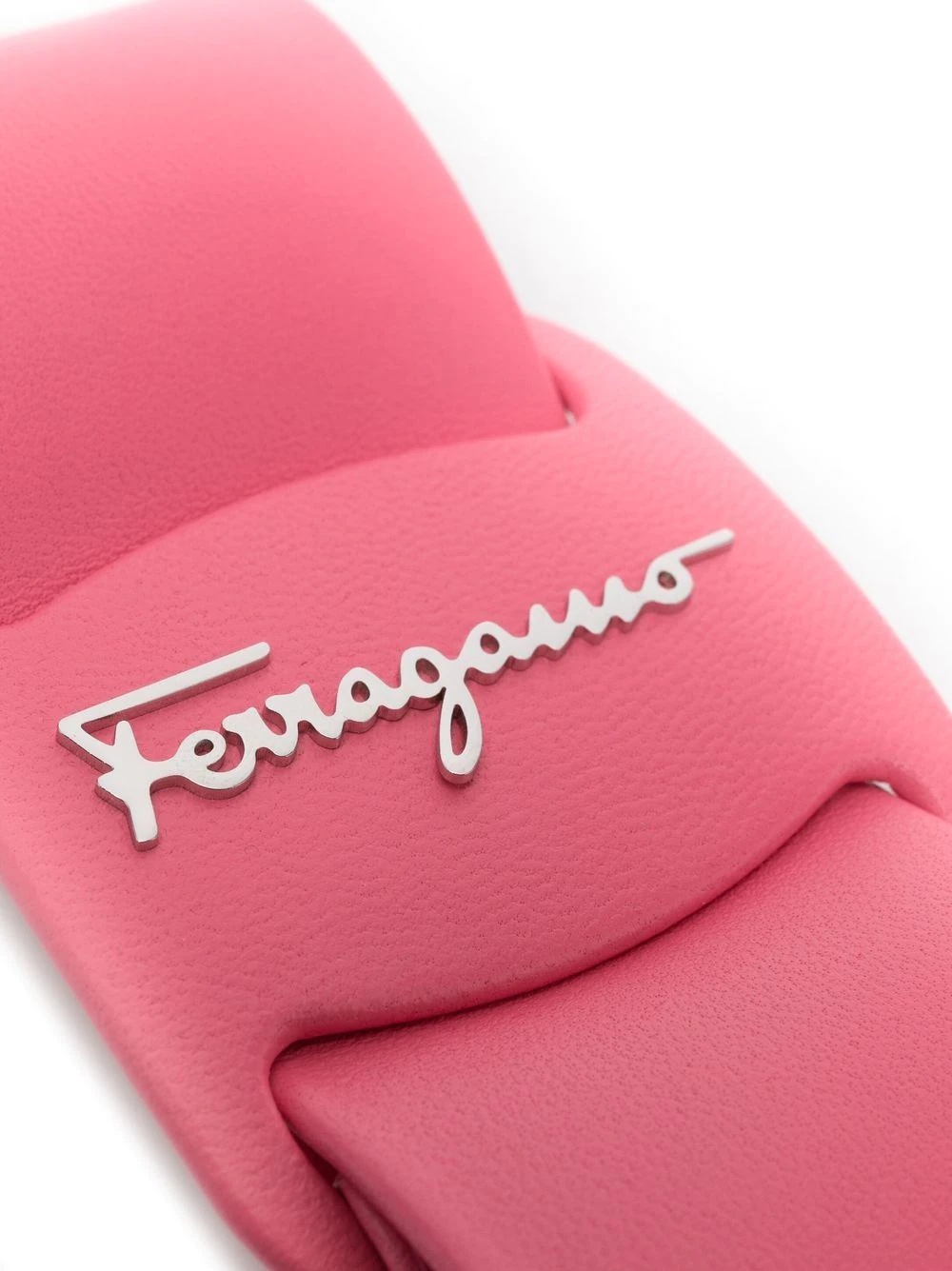 logo-plaque leather hairclip - 3