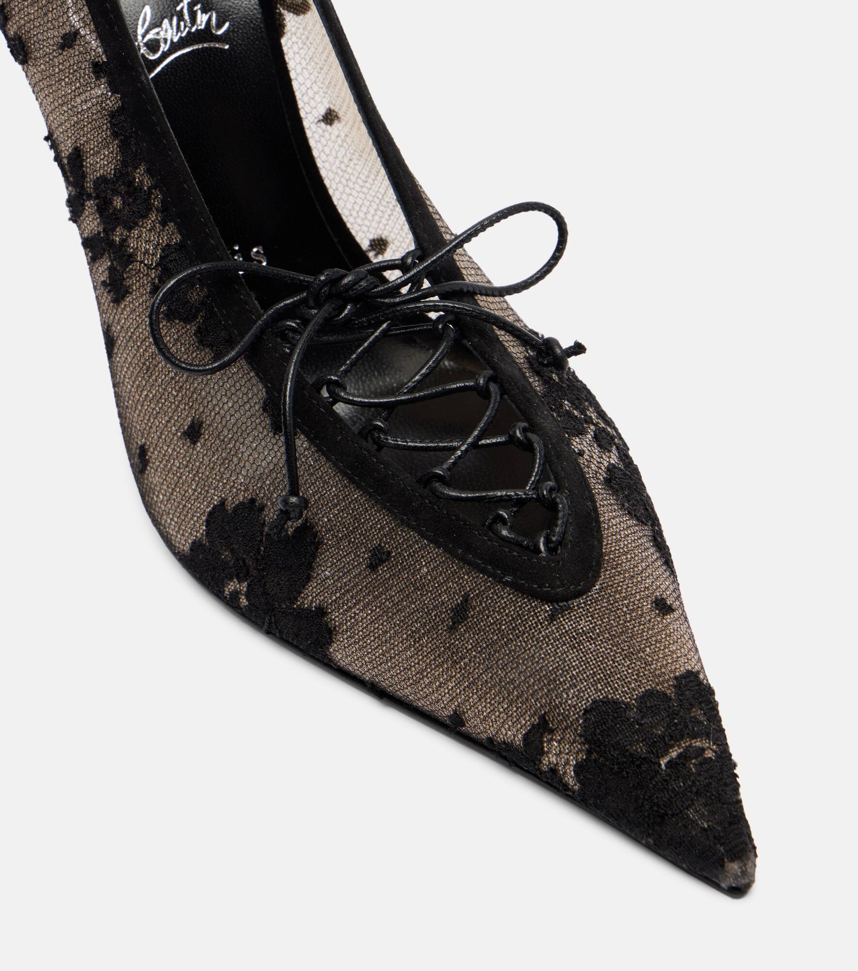 KM Lace 100 suede-trimmed pumps - 5