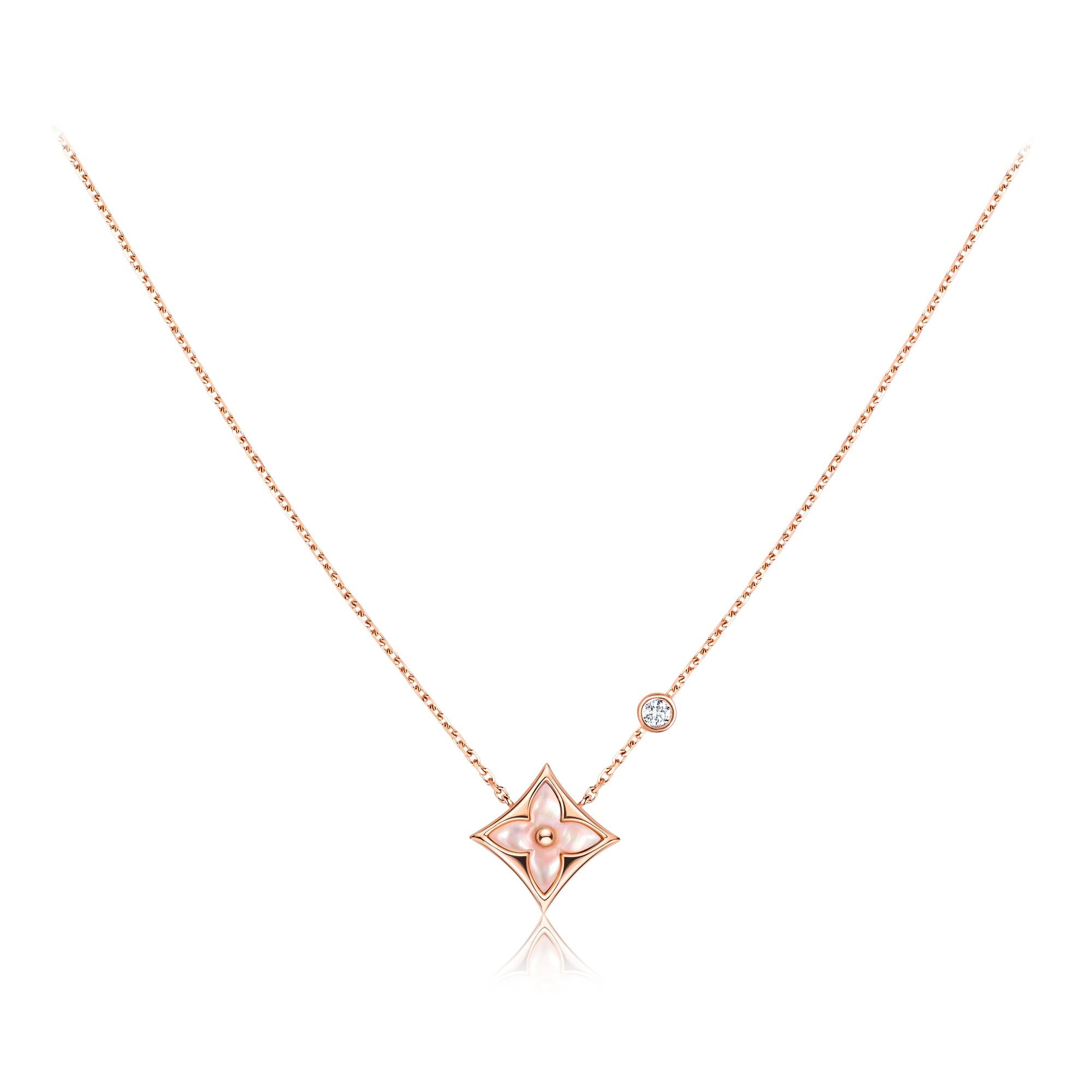 Color Blossom BB Star Pendant, Pink gold, Pink Mother-of-Pearl and diamond - 1