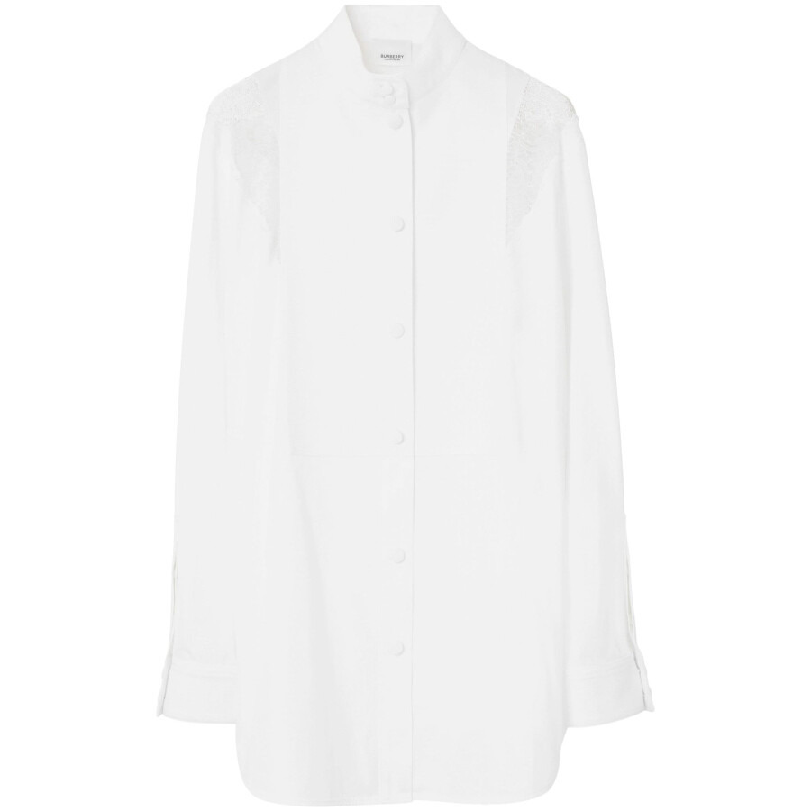 Burberry Long Sleeve Lace Trim Shirt - 5