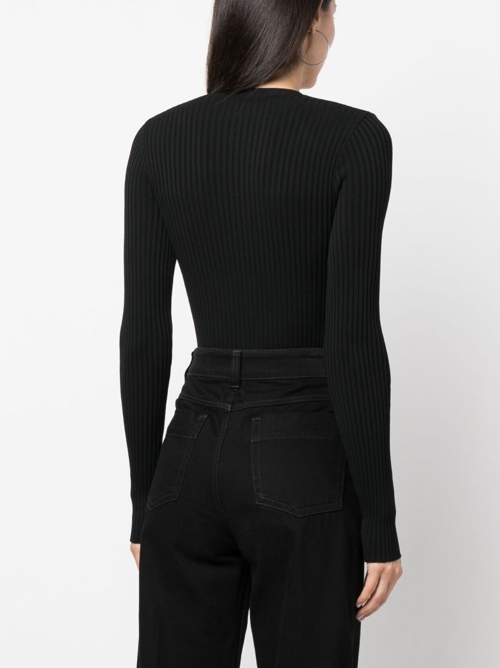 long-sleeve ribbed-knit bodysuit - 4