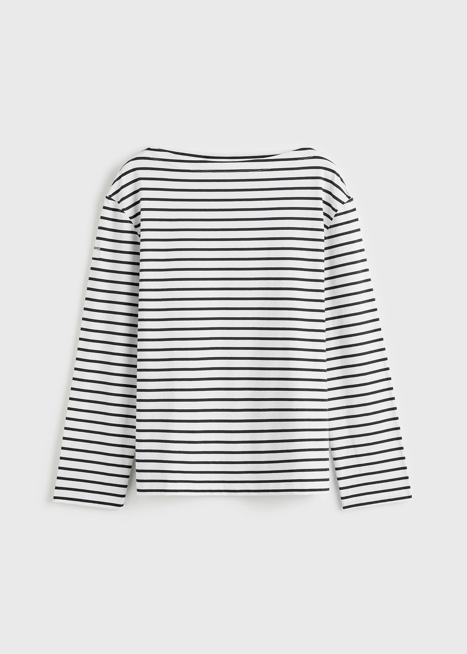 Stripe jersey long-sleeve tee white/black - 1