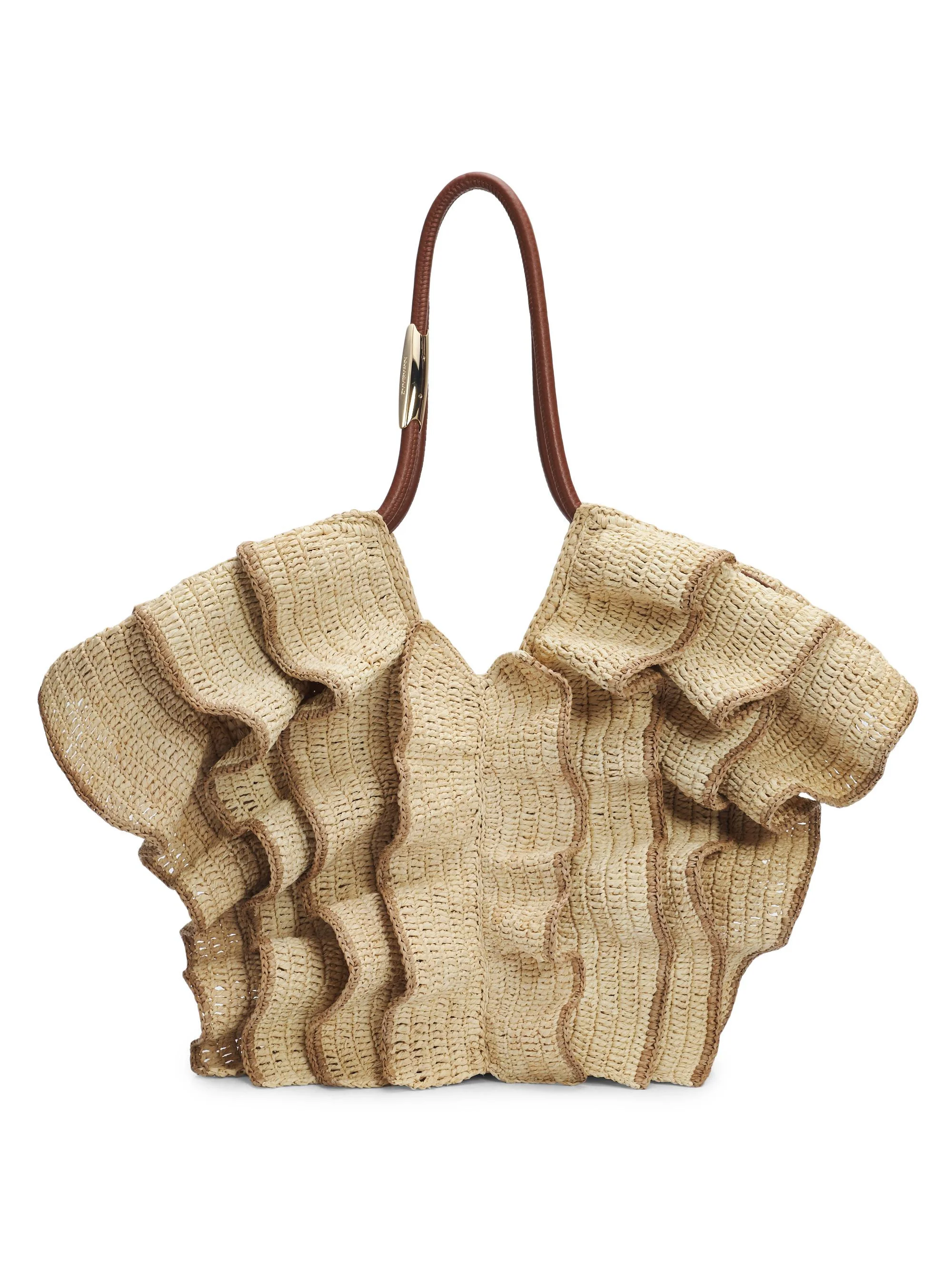 Women's Goldentime Medium Raffia Tote Bag - Natural - 1