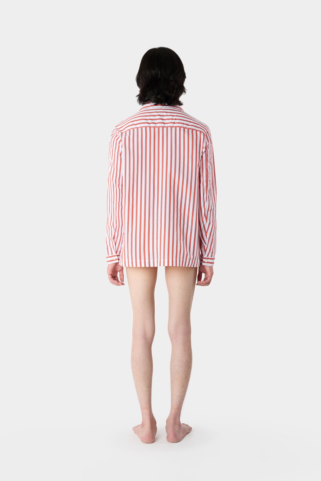 REGULAR SHIRT / cream & red stripes - 4