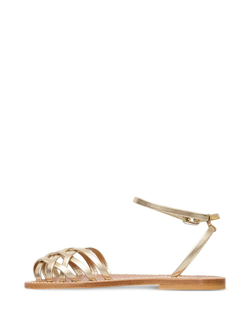 Danaens cage-strap leather flat sandals 4