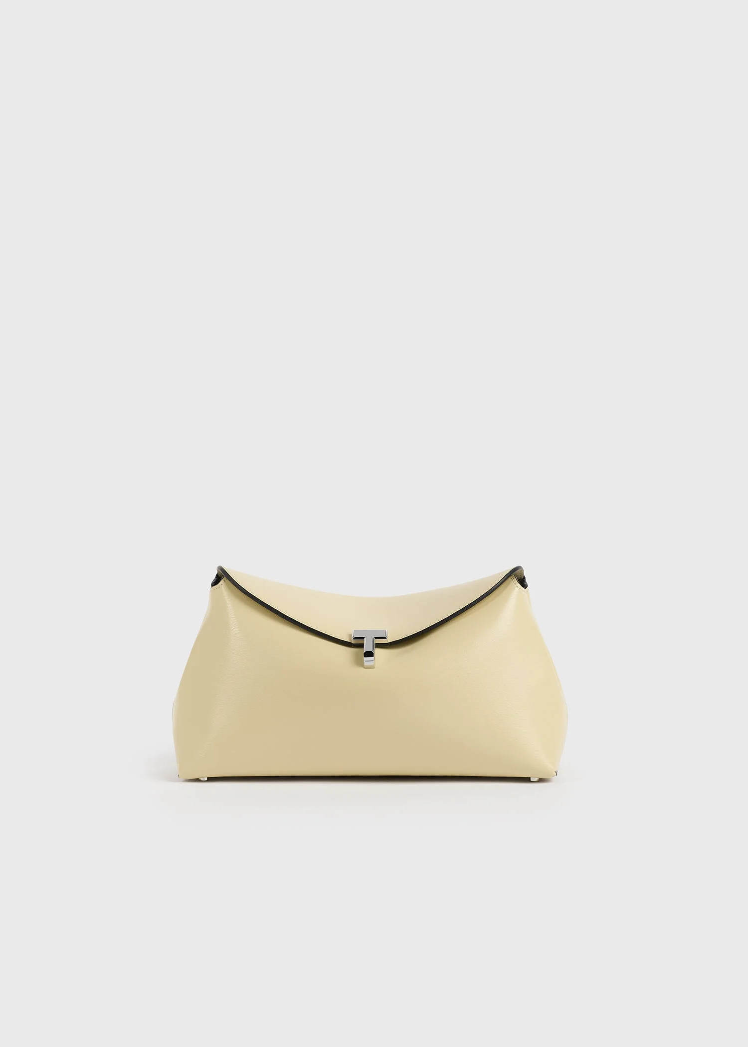 T-lock leather clutch champagne - 1
