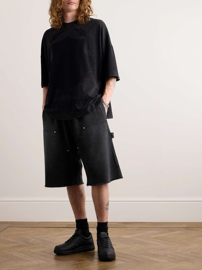 Givenchy Wide-Leg Frayed Cotton-Jersey Shorts outlook