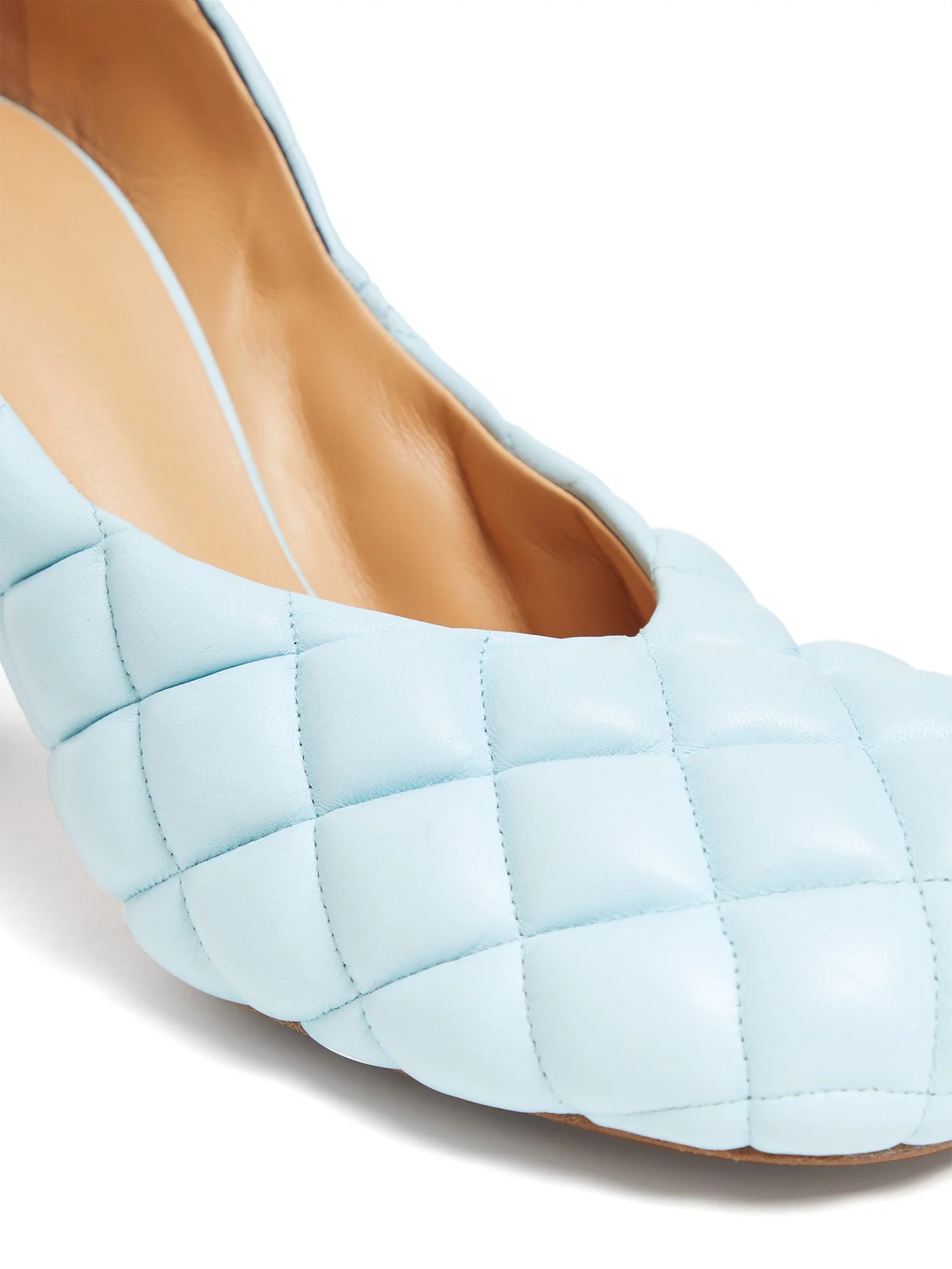 Square-toe quilted-leather pumps - 7