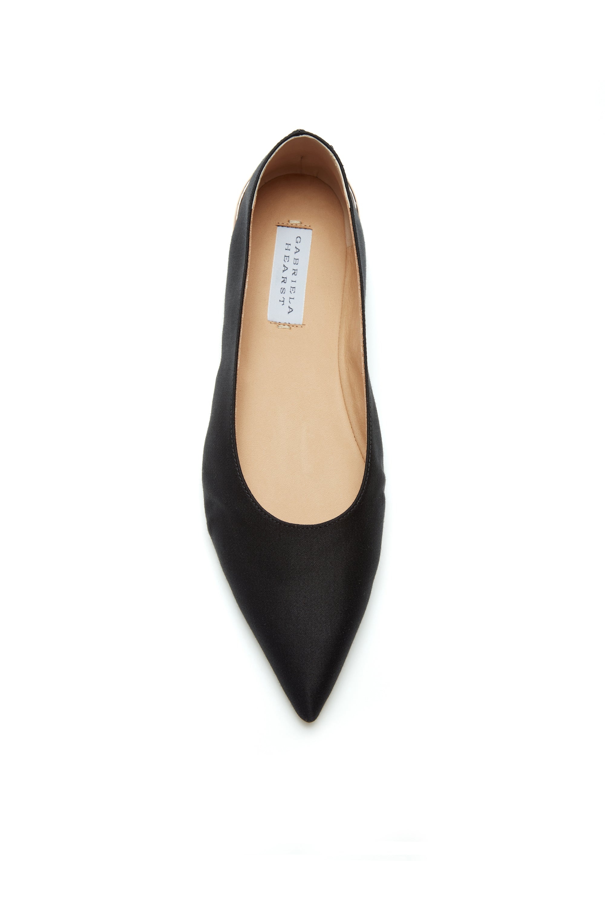 Fleur Ballerina Flat in Black Satin - 4