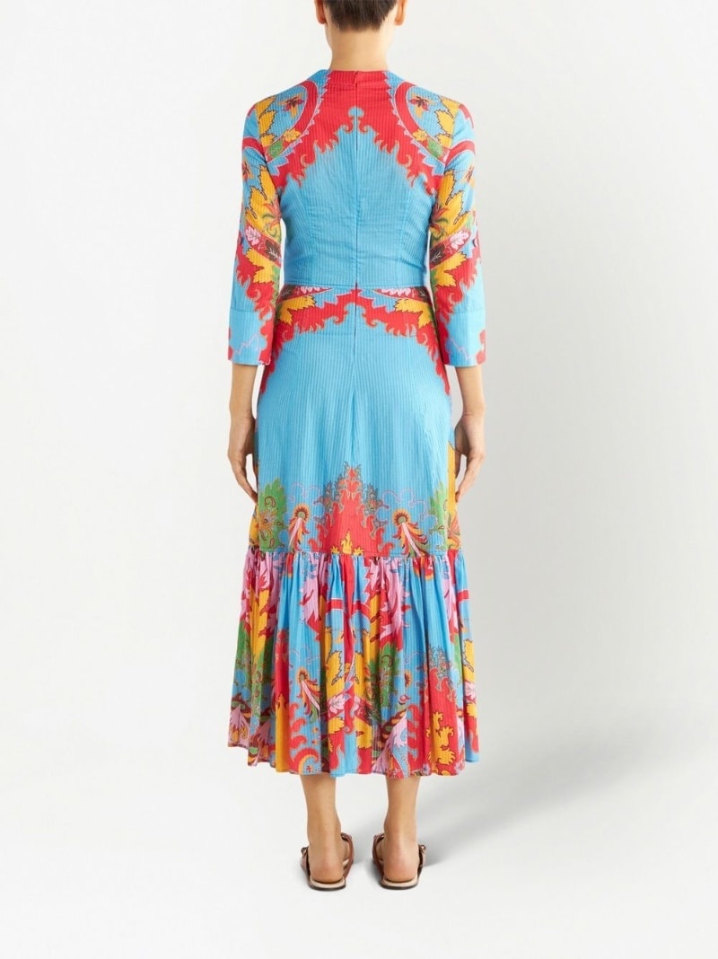 paisley-print flared midi dress - 3