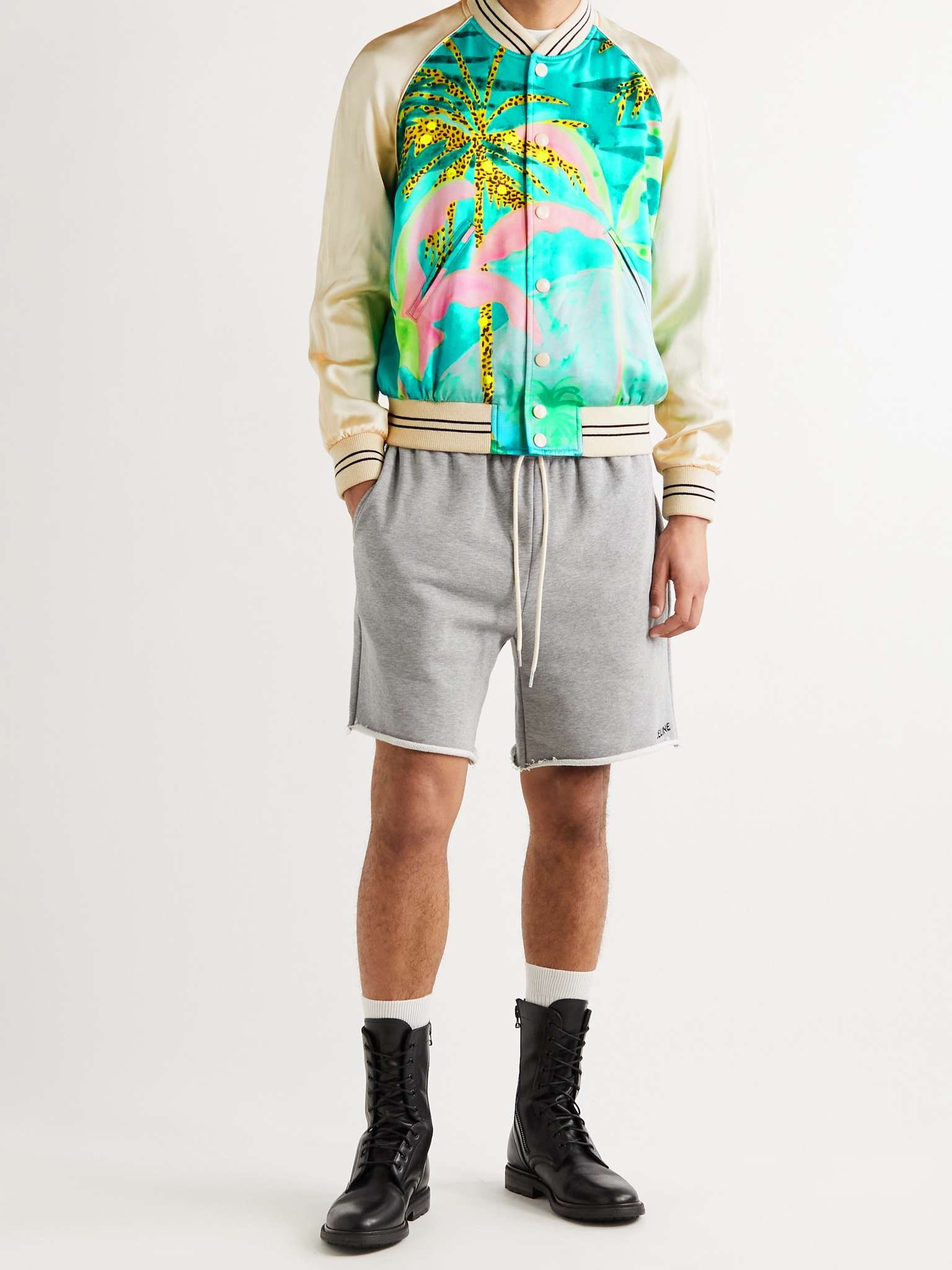 Teddy Logo-Print Satin Bomber Jacket - 2