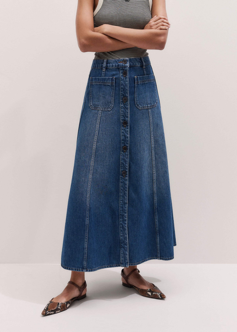 Panelled Denim Maxi Skirt 6