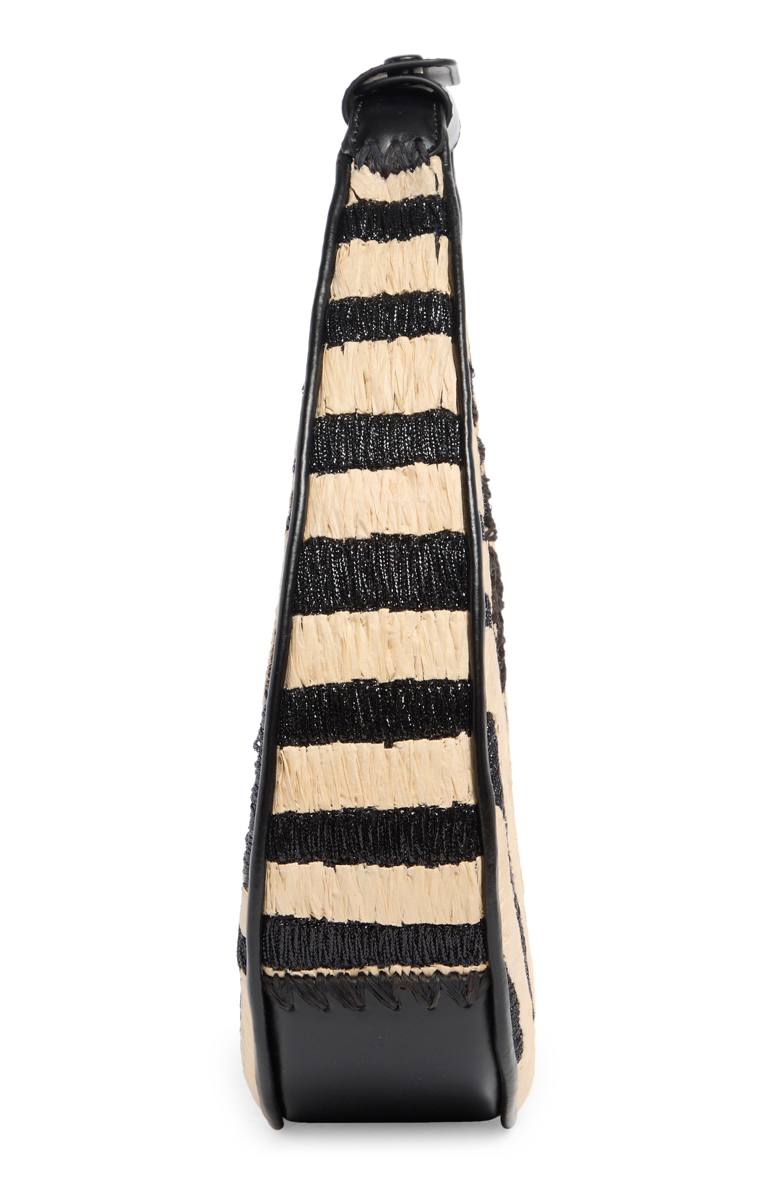 STAUD Moon Raffia Tote in Zebra Raffia at Nordstrom - 5