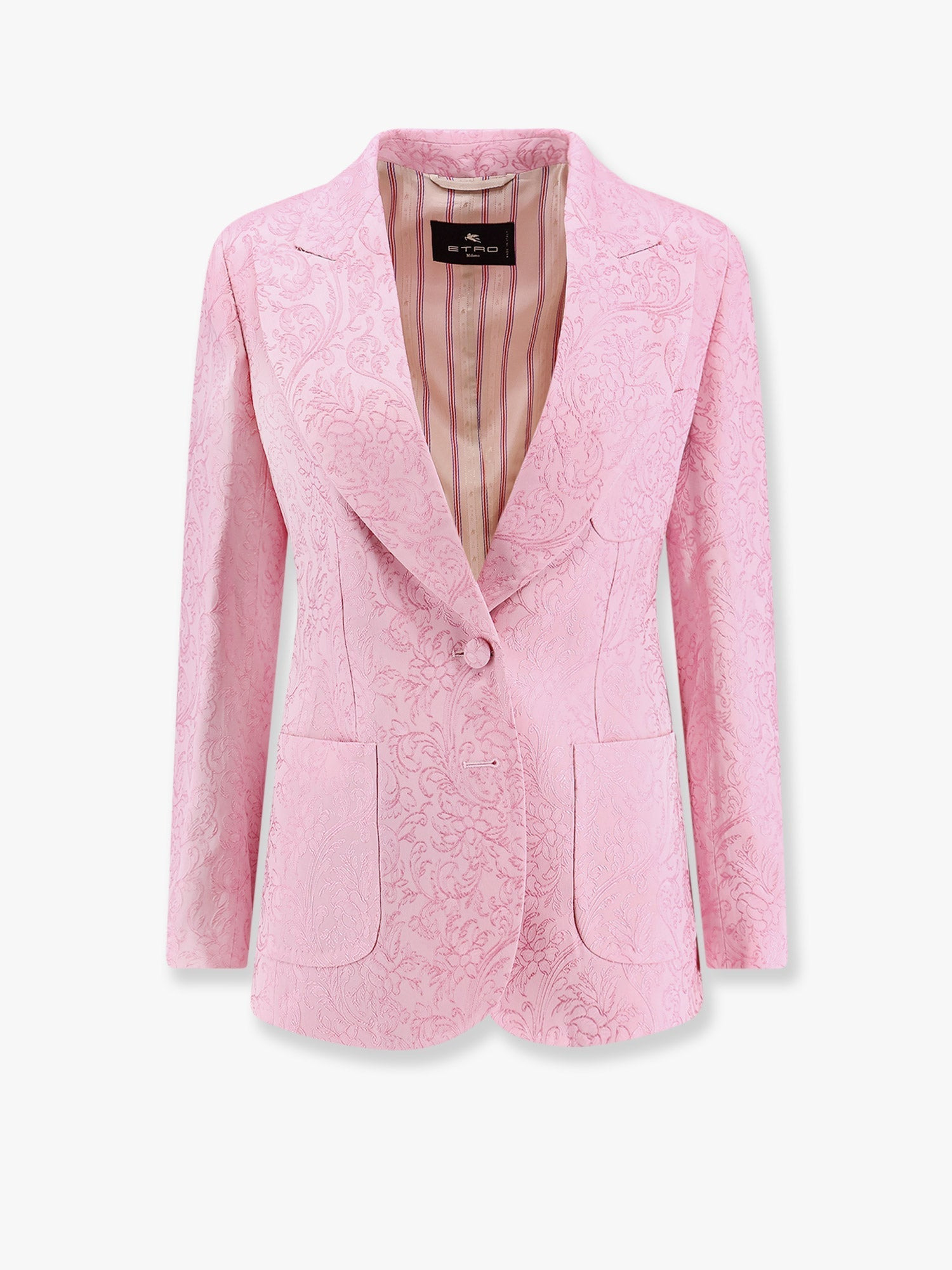 Etro Jacquard Silk Blend Blazer With Embroidery - 1