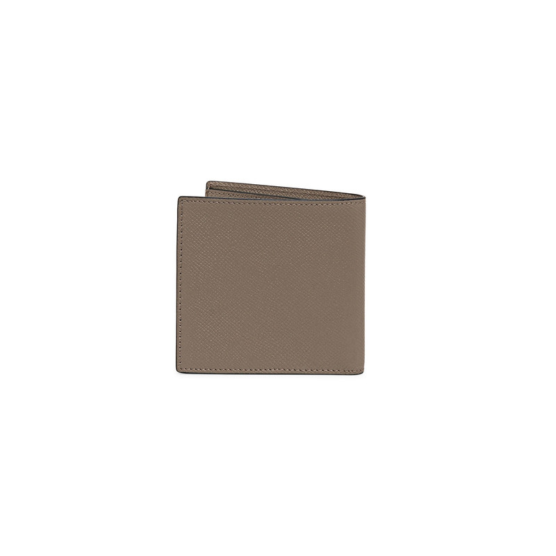 Santoni Beige saffiano leather wallet outlook