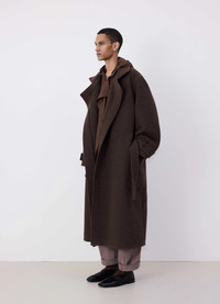 Lemaire WRAP COAT WITH CONTRAST STITCH | REVERSIBLE