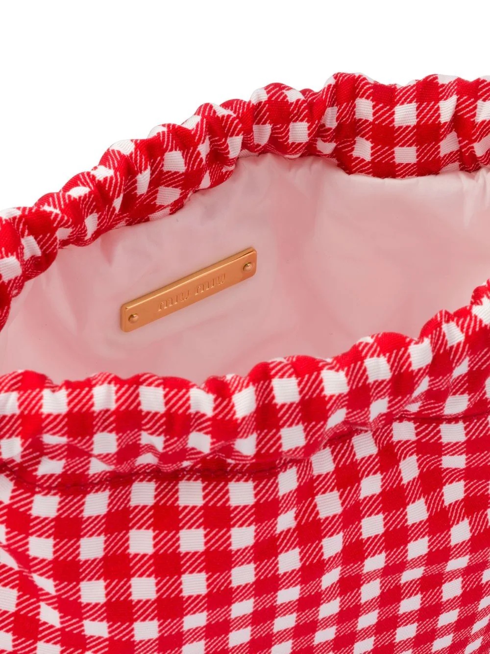 check-print drawstring pouch - 4