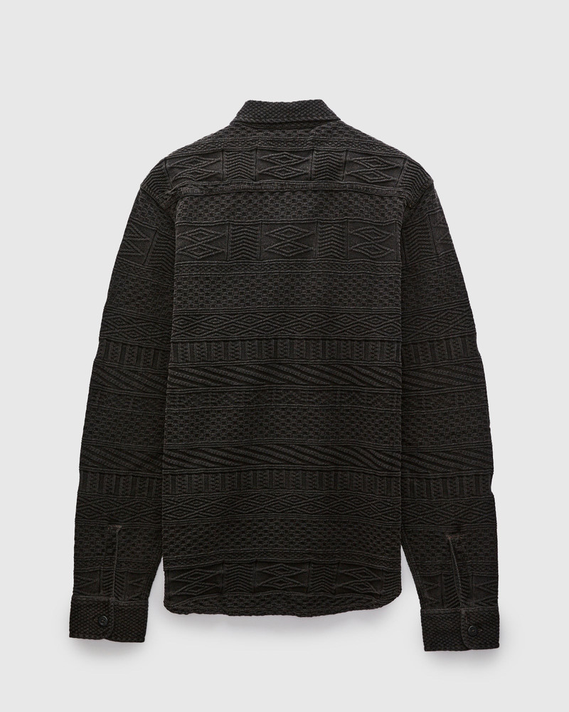 RRL by Ralph Lauren Julius Jacquard Workshirt in Black Indigo outlook