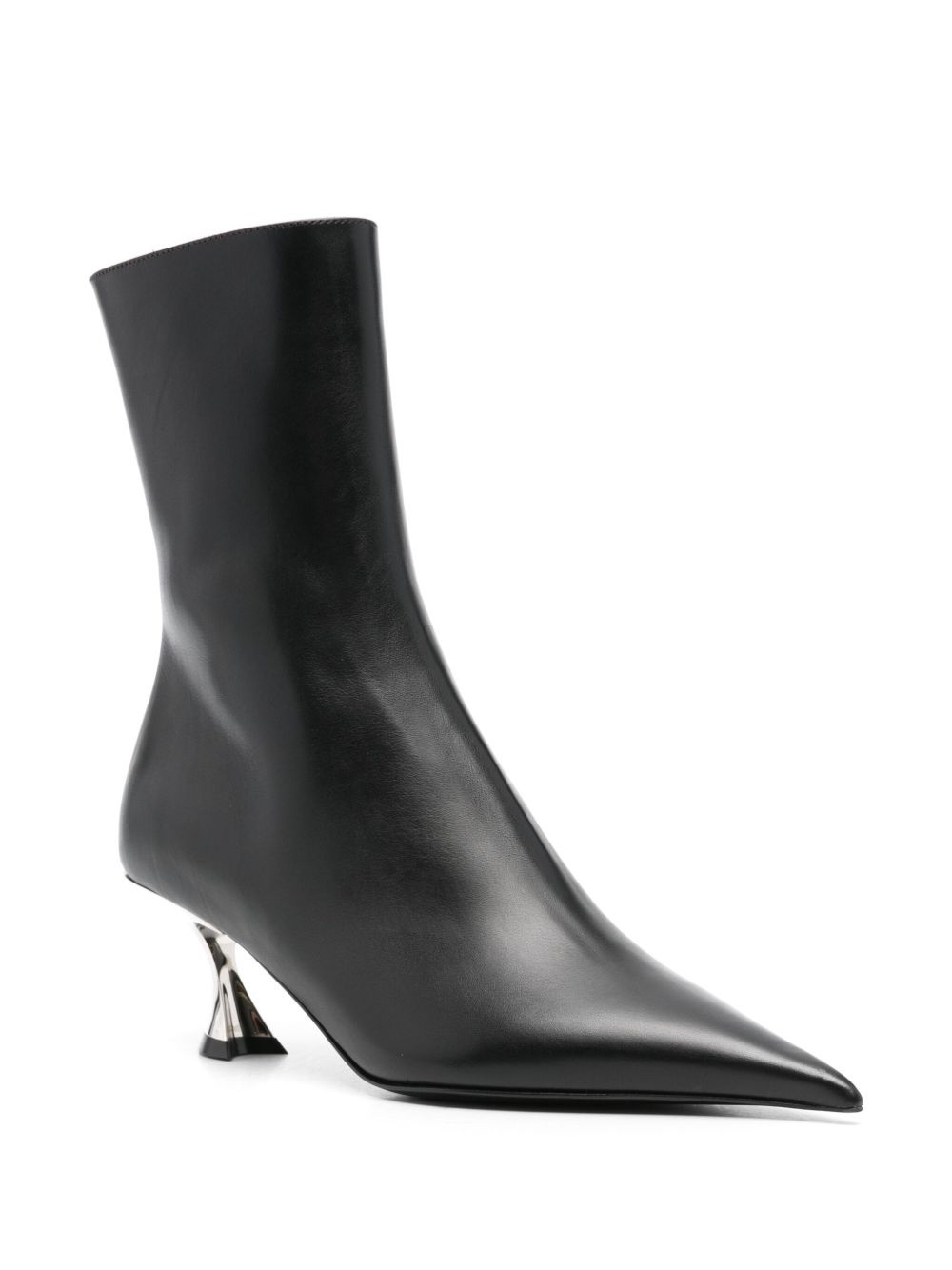 60mm leather ankle boots - 2