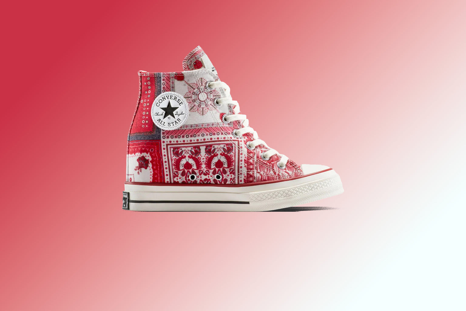 CONVERSE X ISABEL MARANT WOMEN'S CHUCK 70 WEDGE HI - VANILLA ICE/RED/BLACK - 5