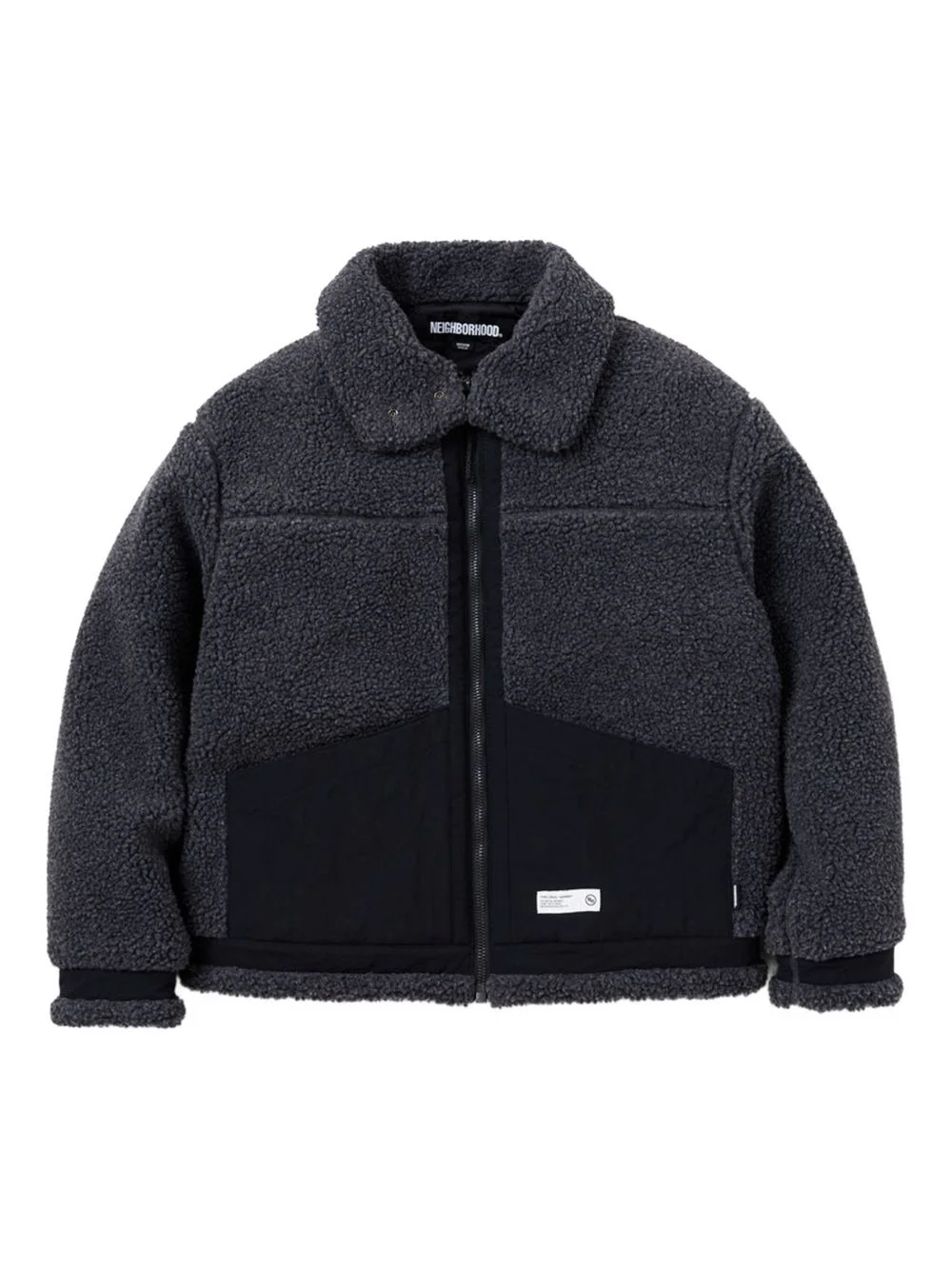 fleece panelled jacket - 1
