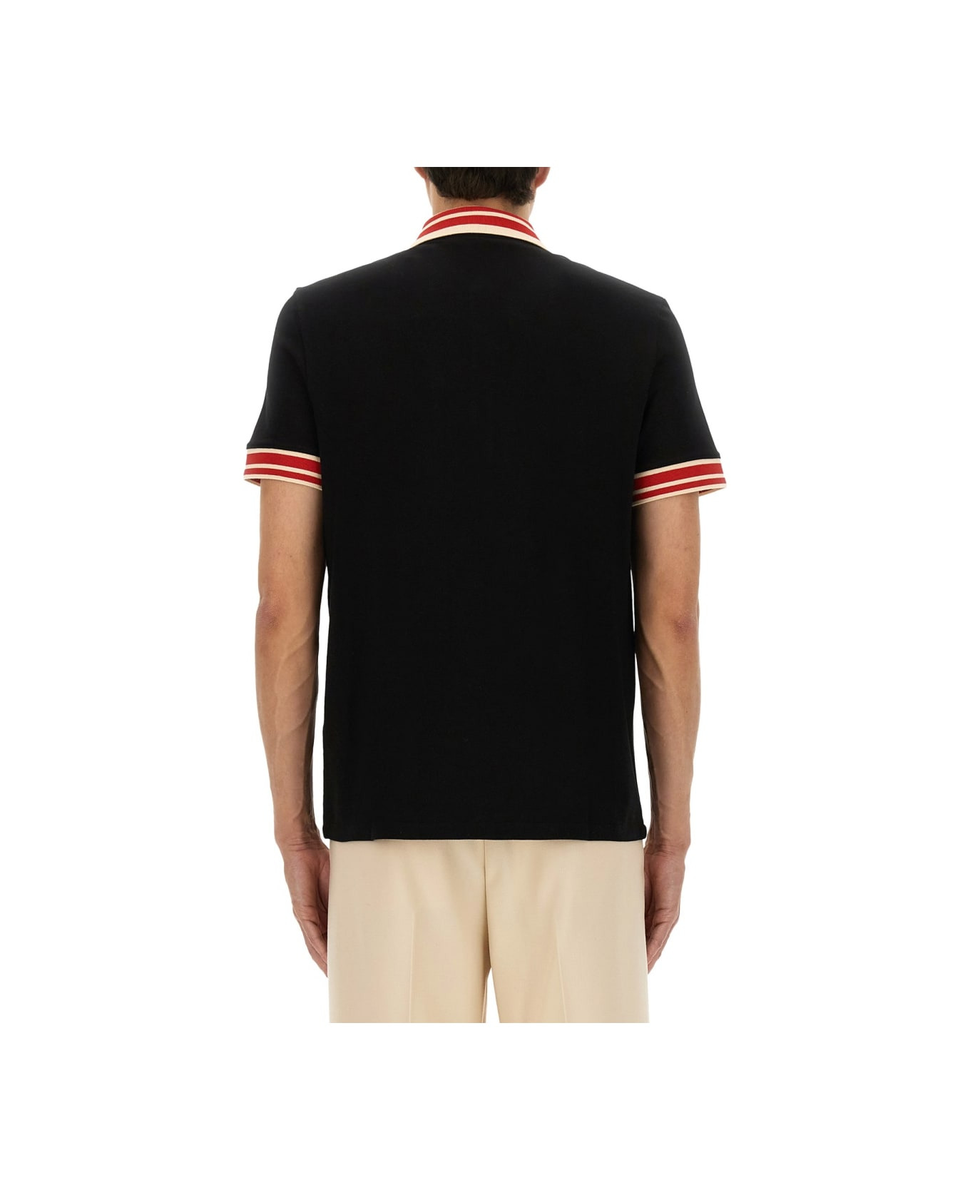 Cotton Pique Polo Shirt With 'vlogo' Patch - 3