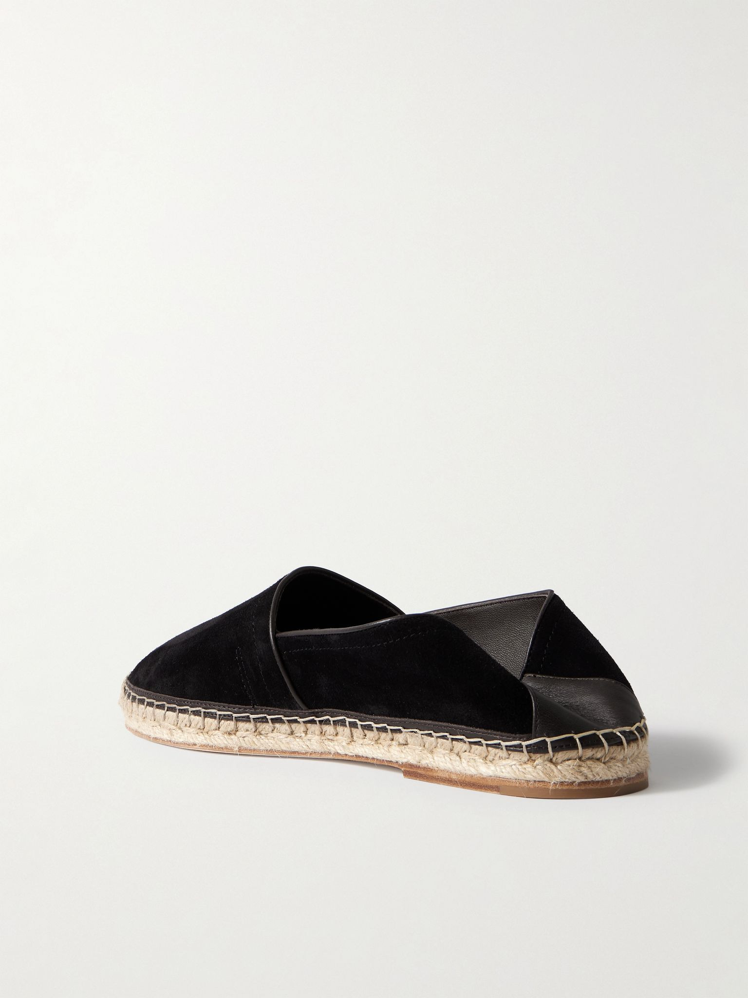 Leather-Trimmed Suede Espadrilles Dark brown - 3