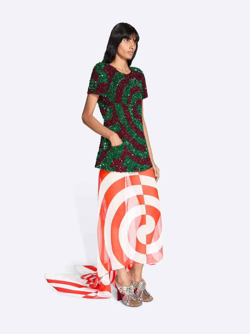 PRINTED SILK SKIRT 3