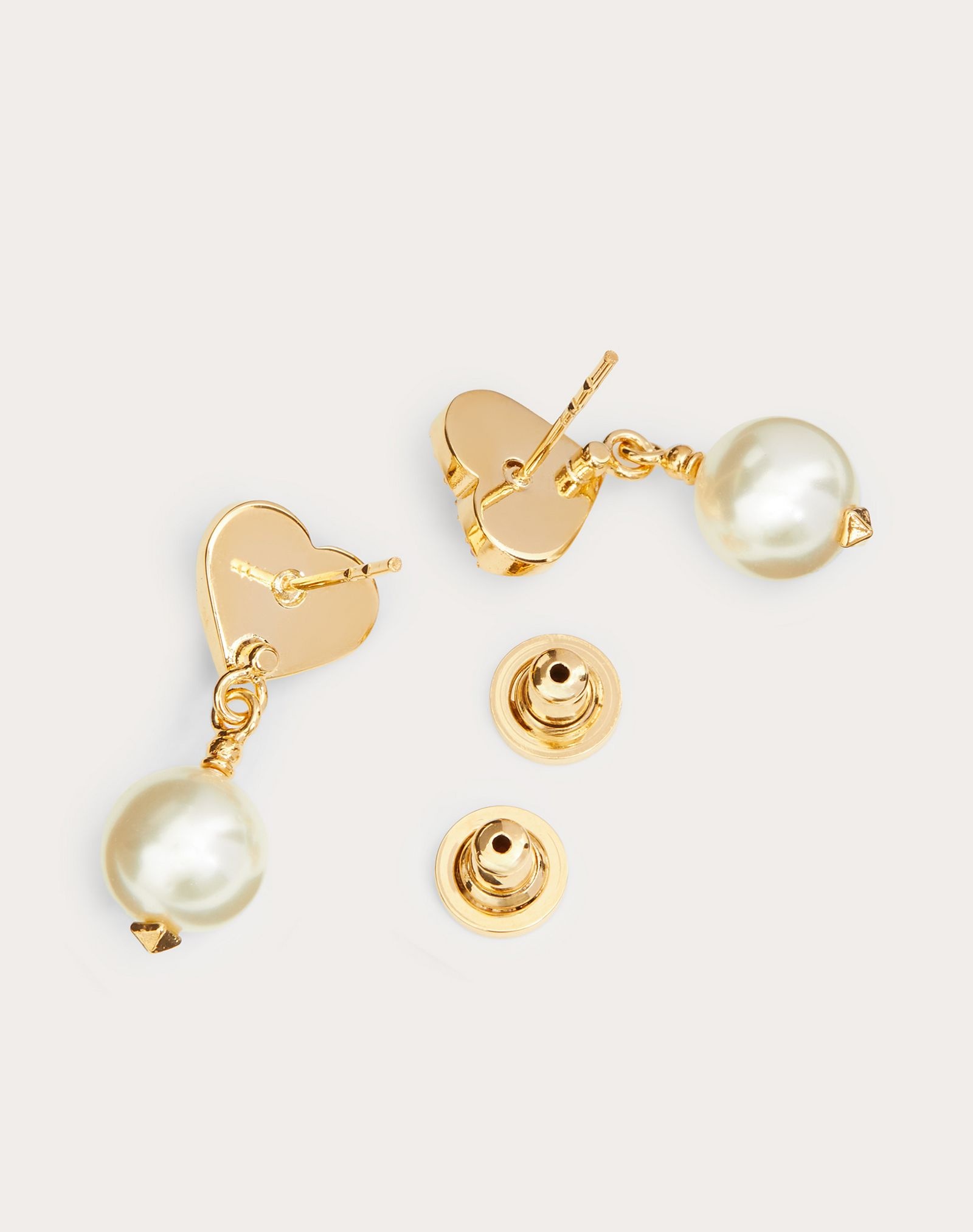 Valentino VLoveTN metal, pearl and crystal heart earrings - 4