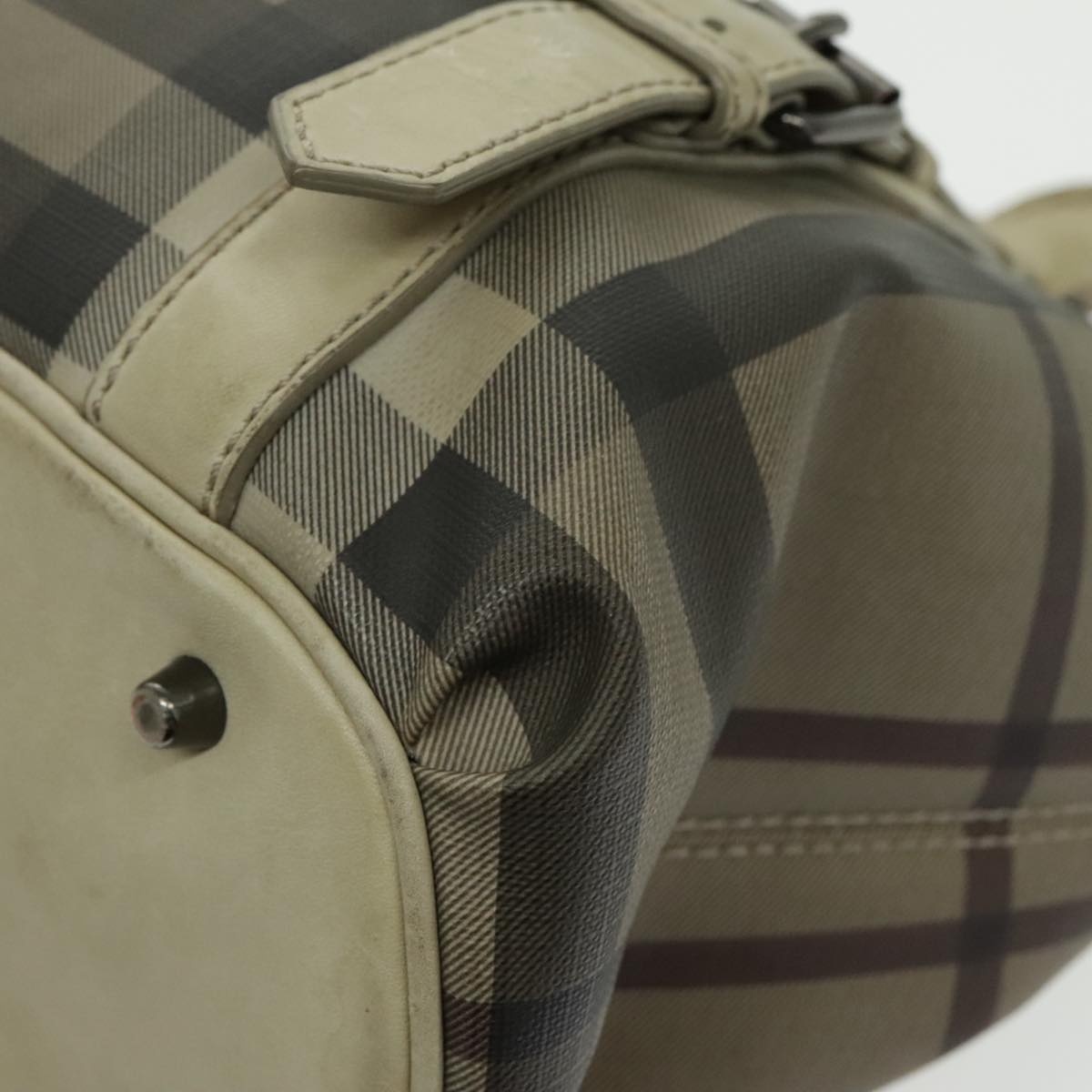 Burberry Nova Check Hand Bag Pvc Beige - 16