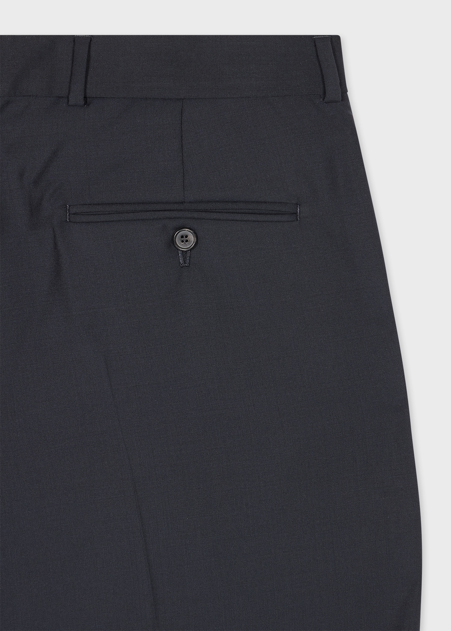 Dark Navy Wool-Mohair Pleated Trousers - 2