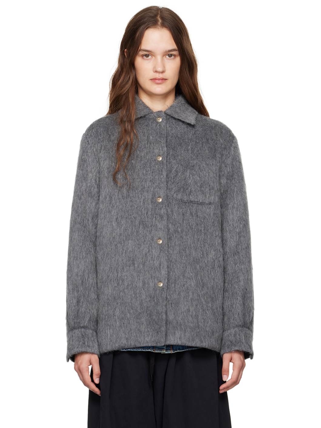 Gray Virgin Wool & Mohair Jacket - 1