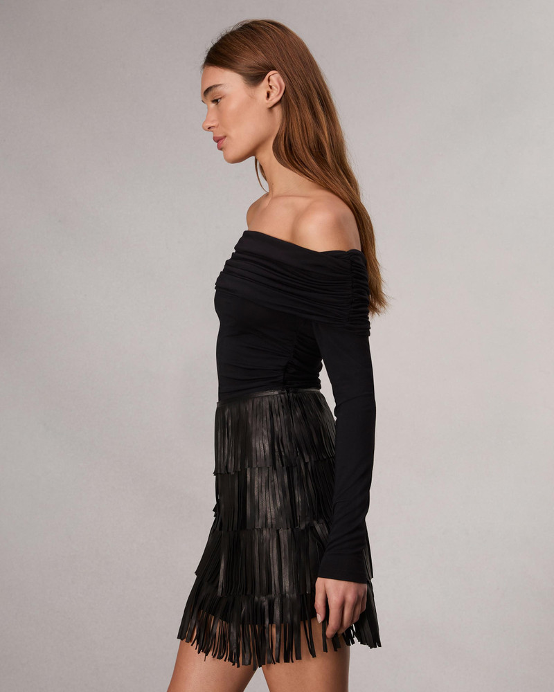 rag & bone Britney Leather Skirt outlook