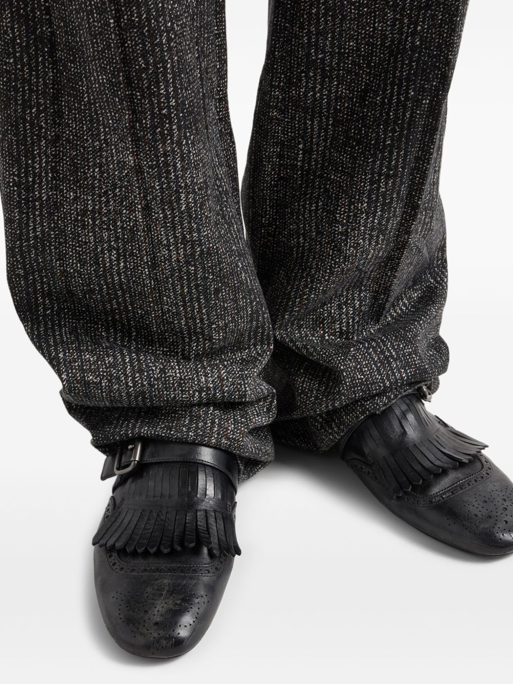 Shuffle fringed leather mules - 6