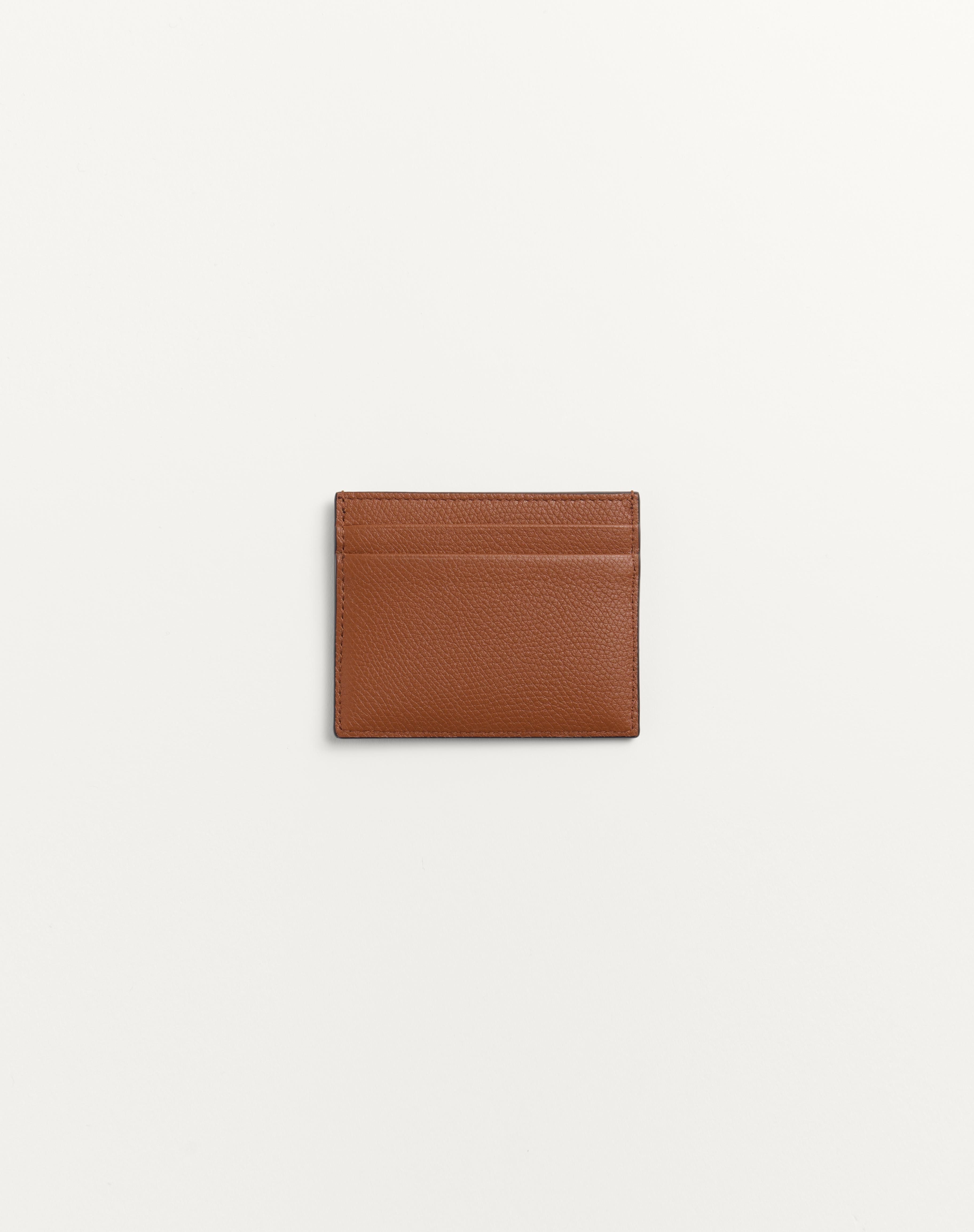 VLOGO SIGNATURE GRAINY CALFSKIN CARD HOLDER - 3