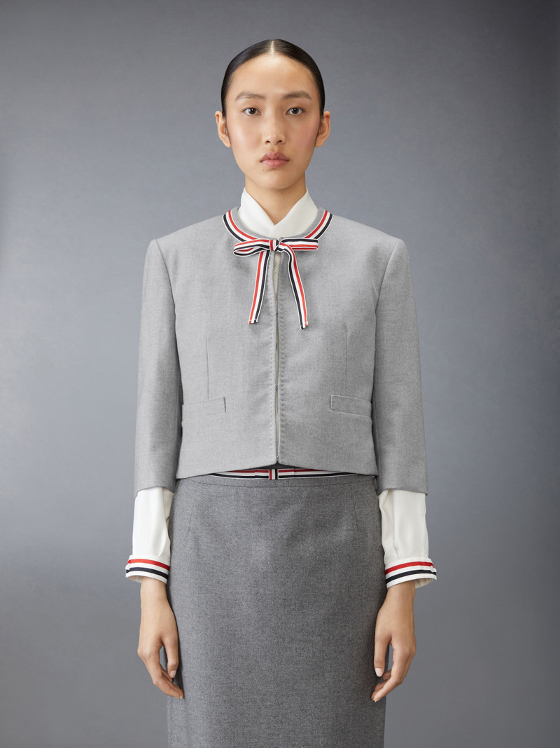 Thom Browne Wool Flannel Bow Cardigan Jacket outlook