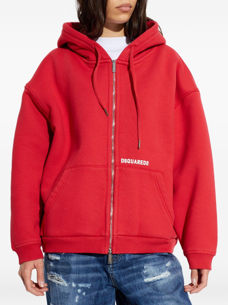 zip-up logo-detail hoodie 3