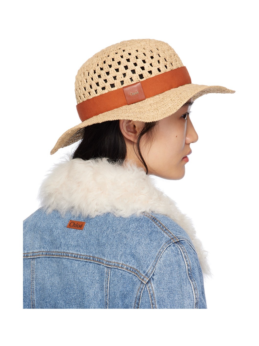 Beige Crochet Raphia Beach Hat - 3