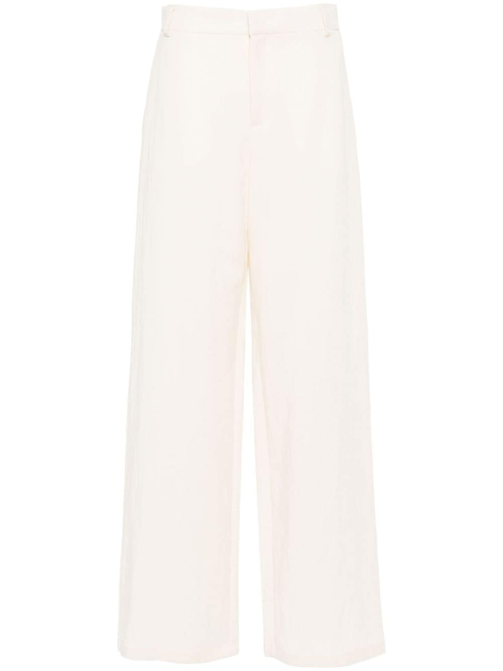 crinkled wide-leg trousers - 1