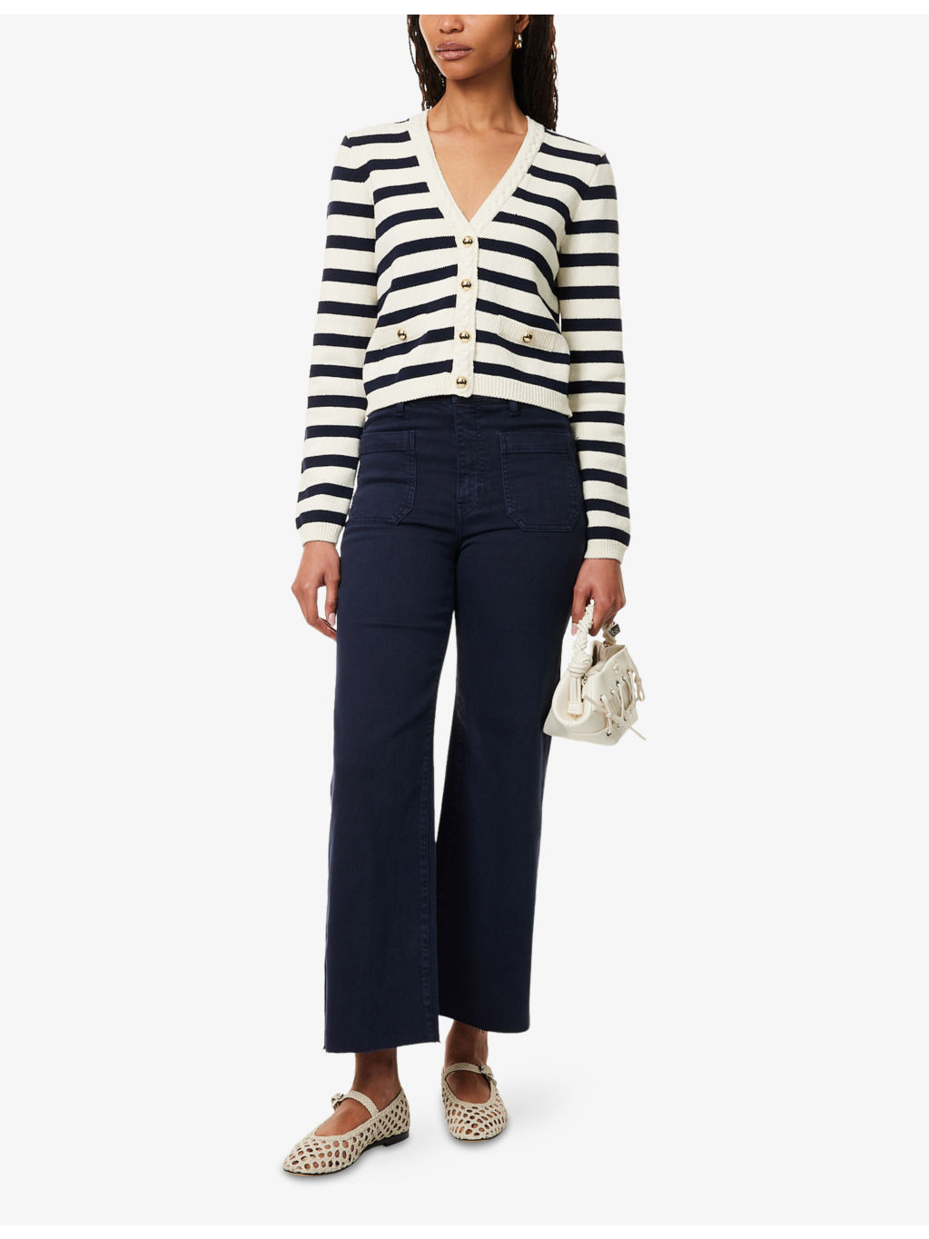 Harbor Stripe-Print Knitted Cotton-Blend Cardigan - 2