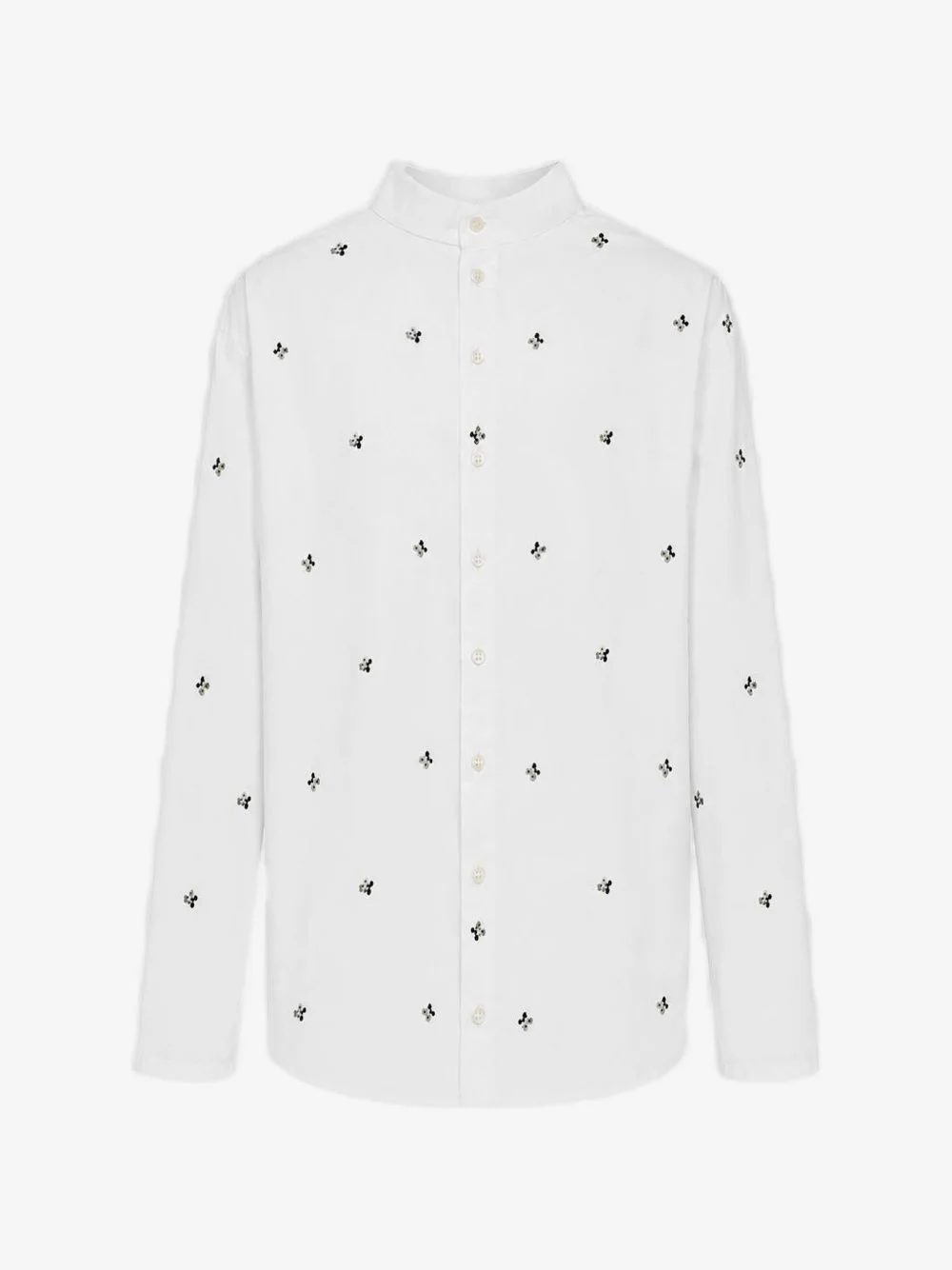 embroidered high-neck shirt - 1
