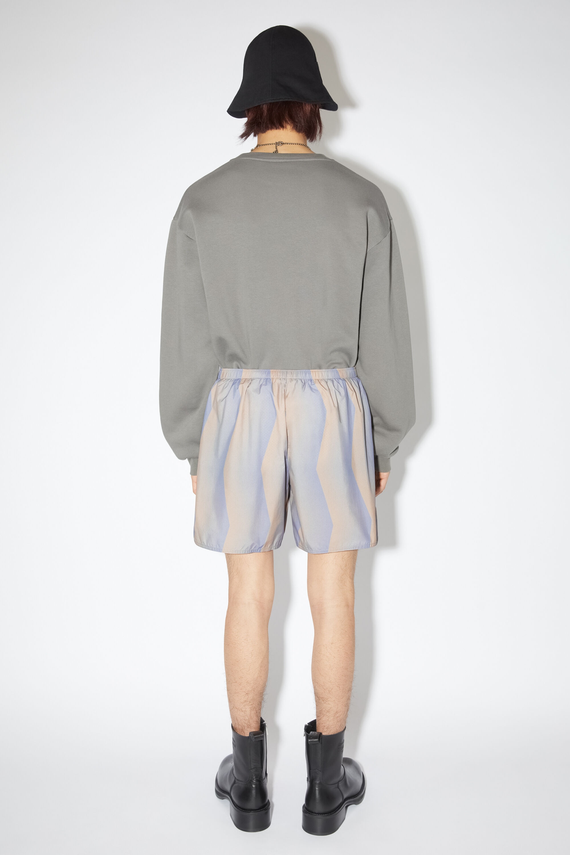 Print swim shorts - Blue/beige - 3
