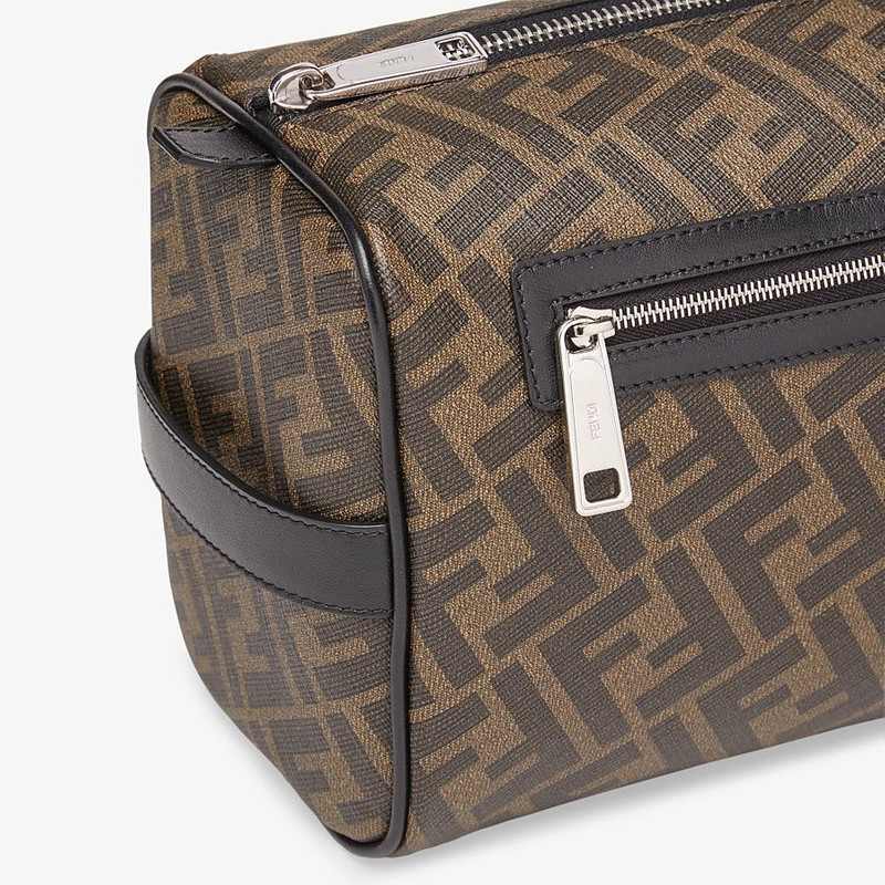 Brown fabric toiletry case 5