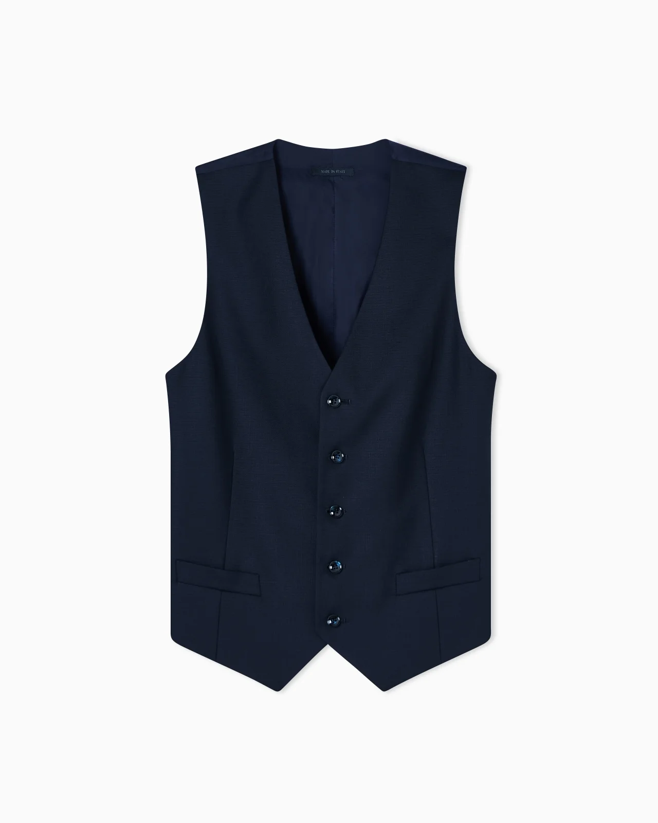 SINGLE-BREASTED WAISTCOAT IN VIRGIN WOOL - 1
