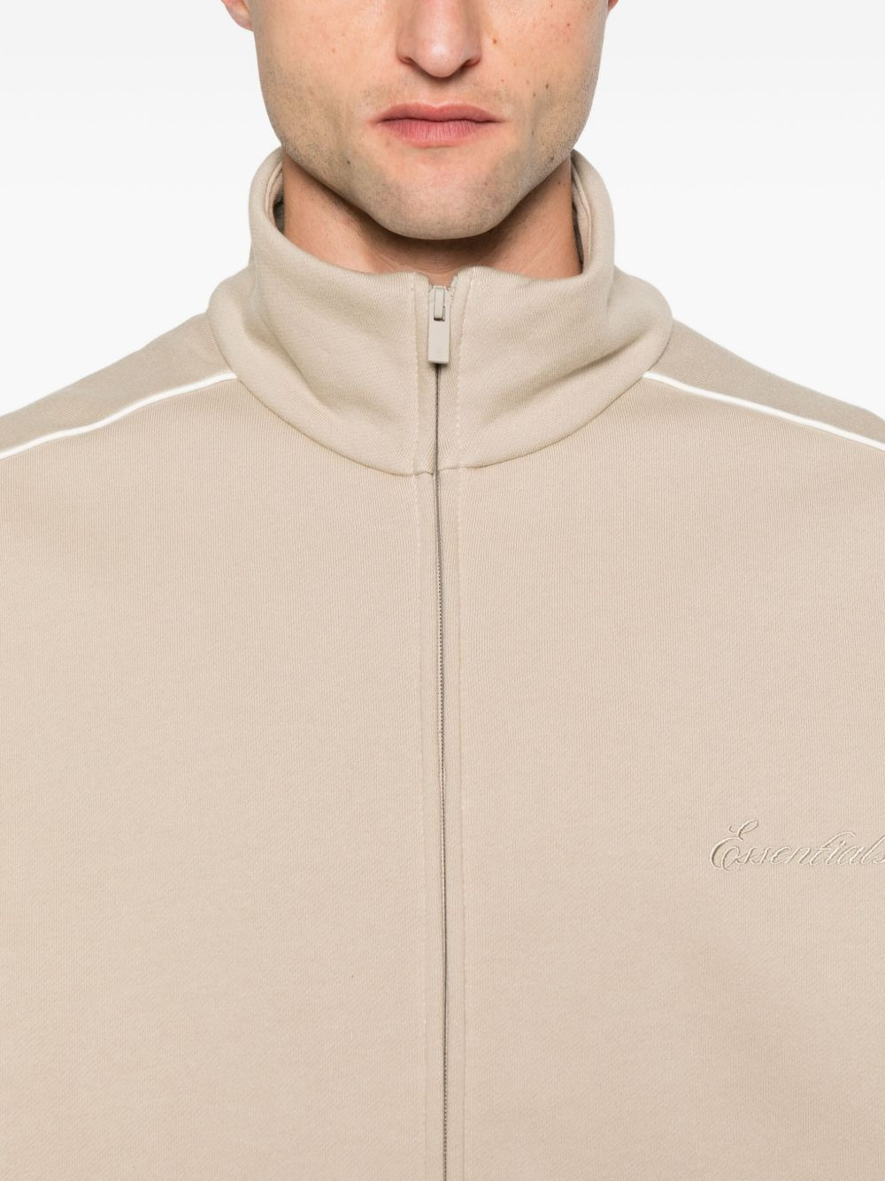 zip-up track-detail sweatshirt - 5
