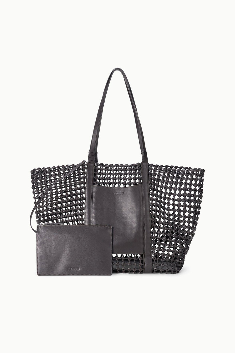 STAUD GETAWAY HAND-KNOTTED TOTE BAG ESPRESSO 3