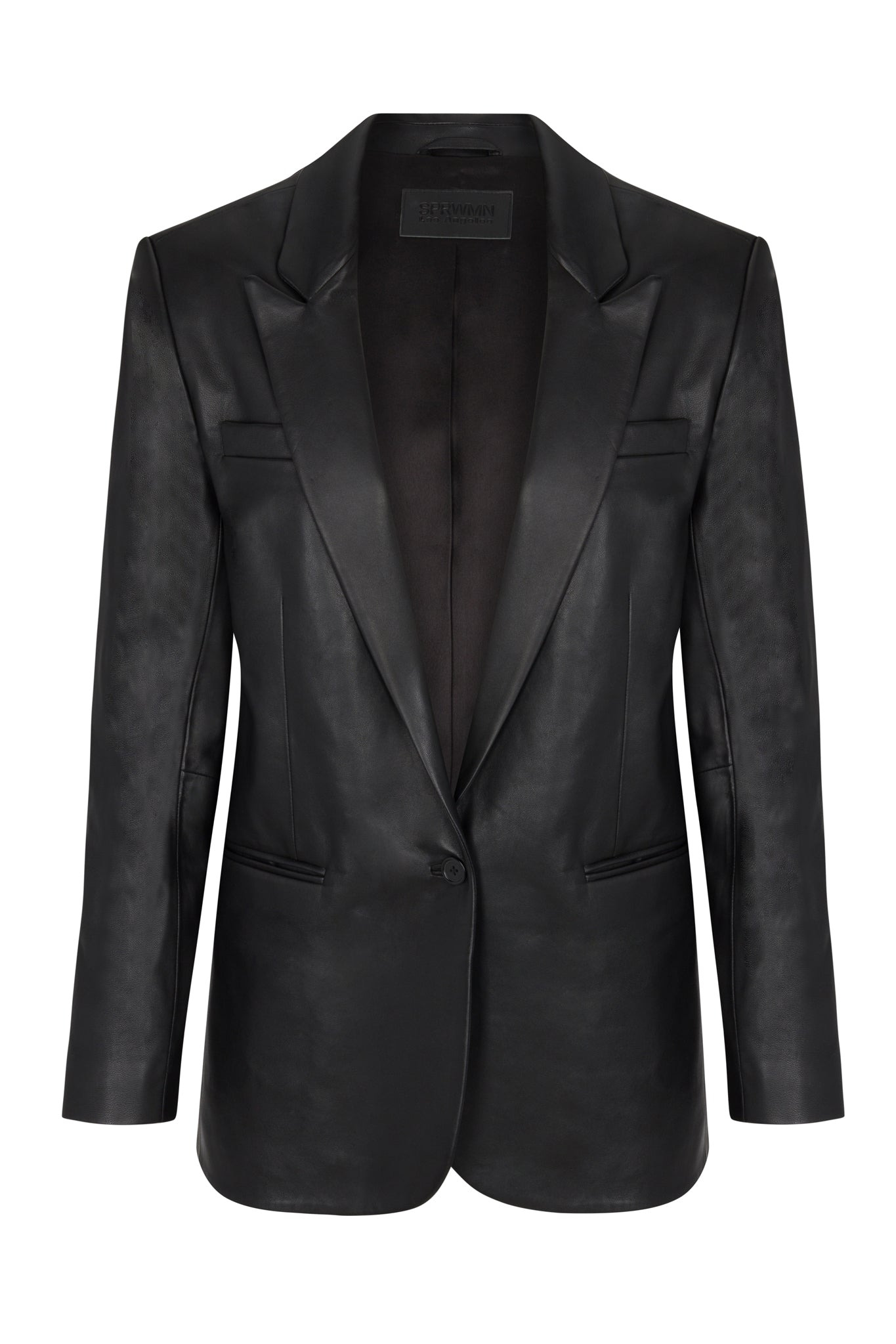 BLACK LEATHER BLAZER - 8