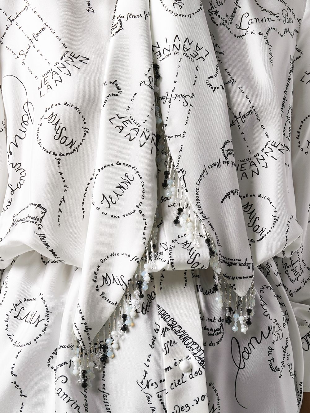 bead-embellished scarf detail blouse - 5