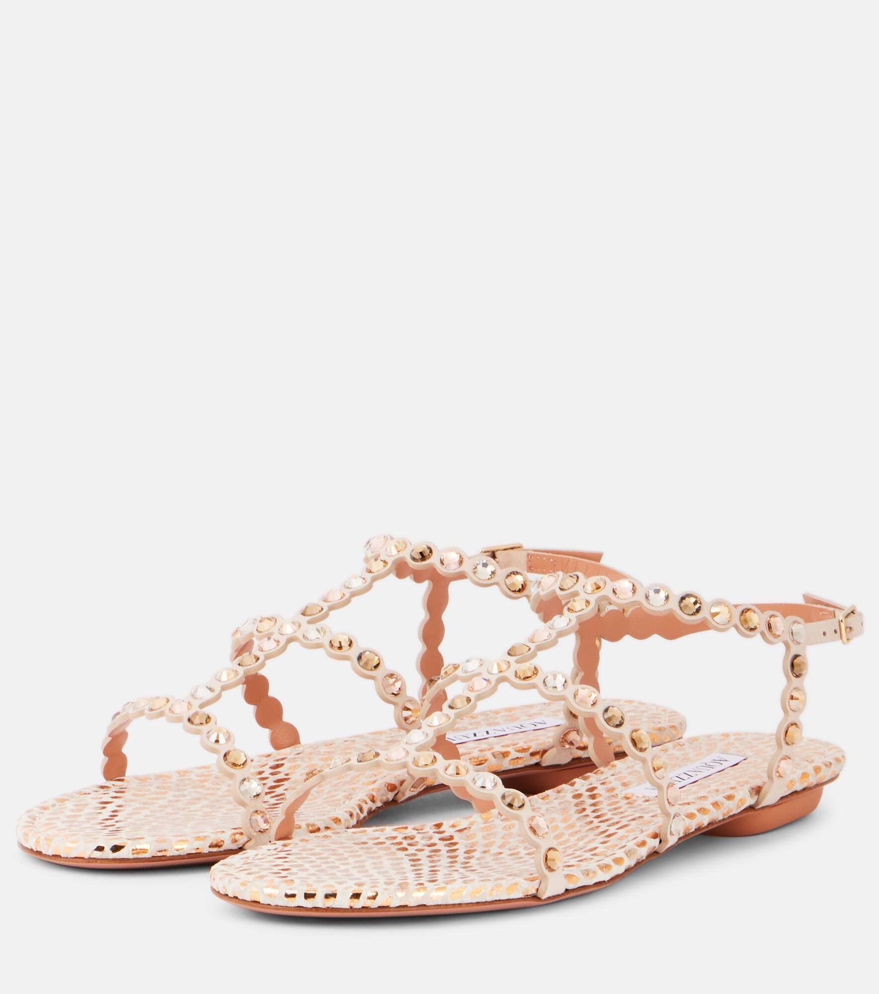 Tequila embellished leather sandals - 4