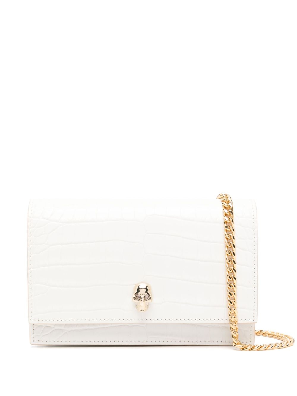 Skull crocodile-effect shoulder bag - 1